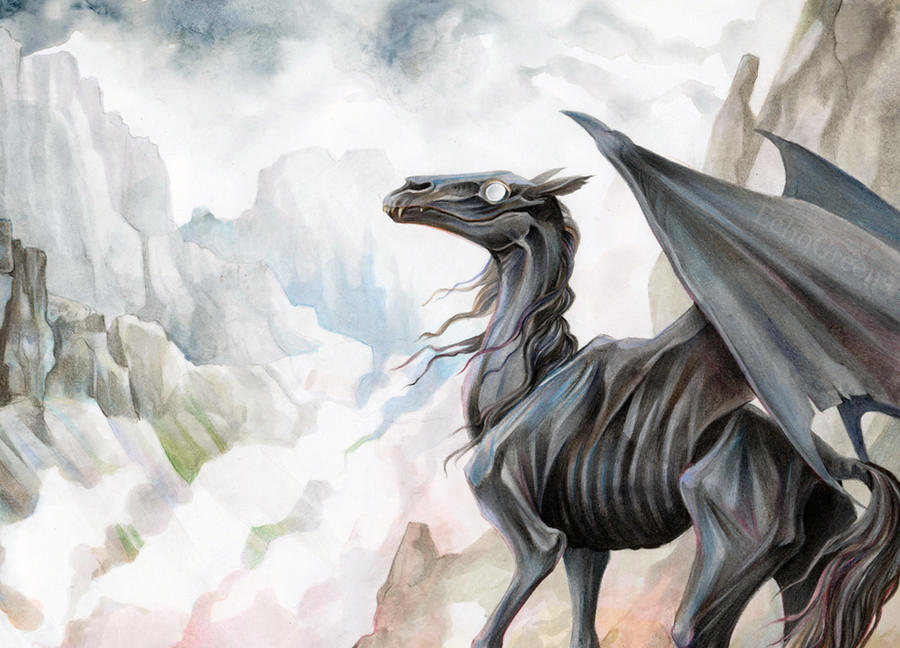 Thestral: caballo alado esquelético